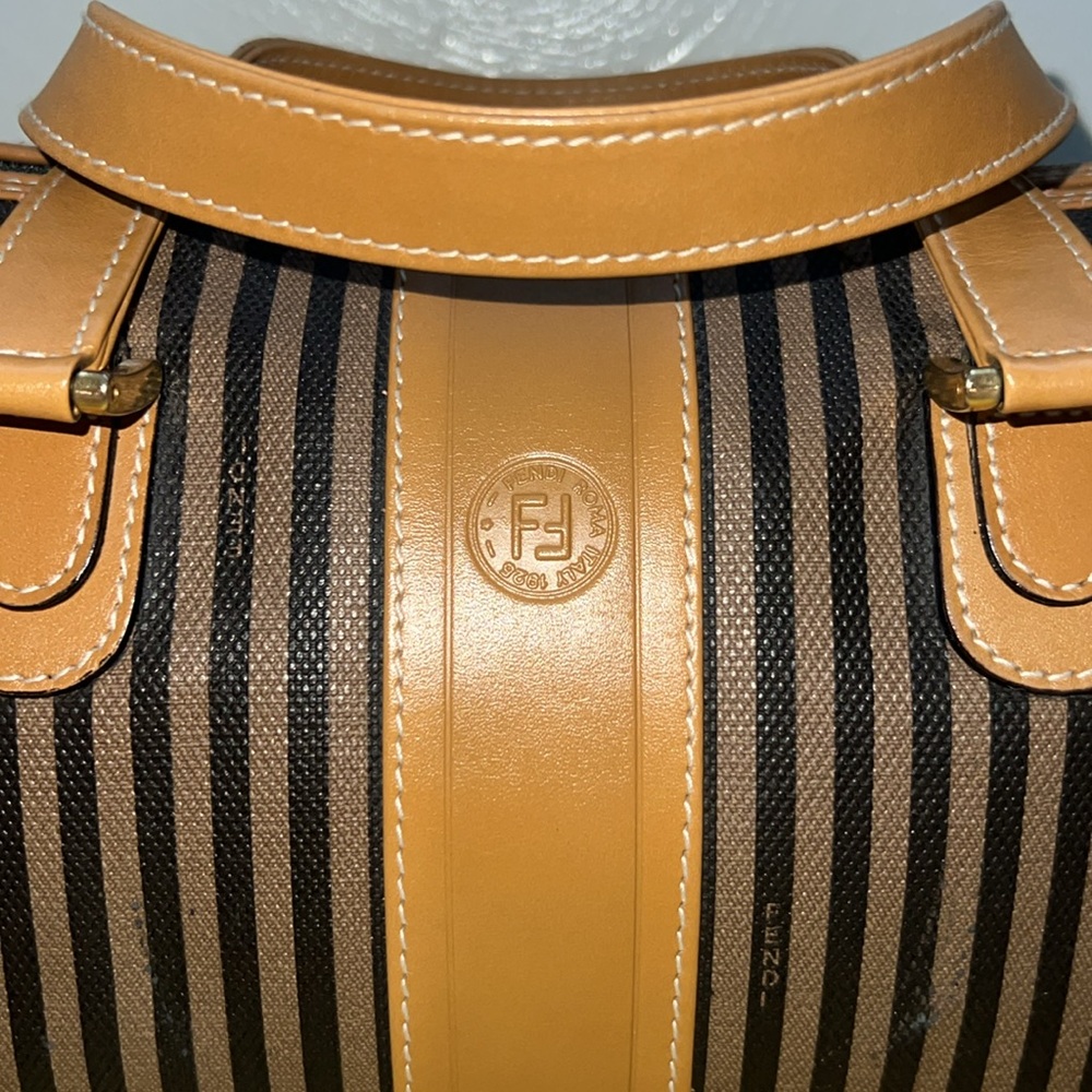 Fendi Brown and Black Striped Satchel - Picture 2 of 16
